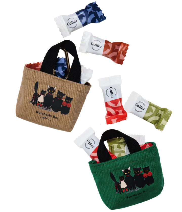 FEILER ハンカチ くろねこのなかのくろねこ RED / NVY