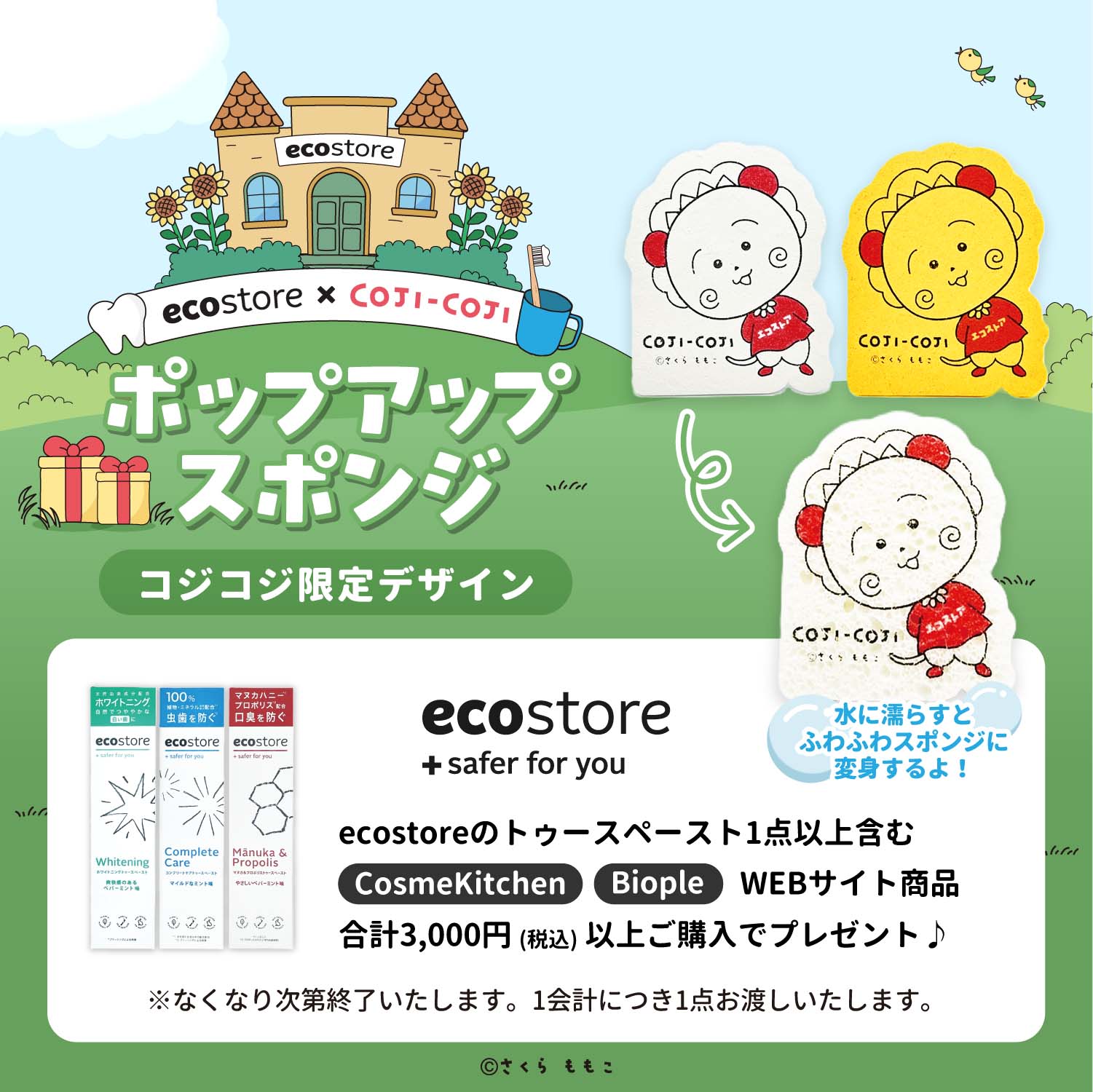 ポップアップスポンジ コジコジ限定デザイン