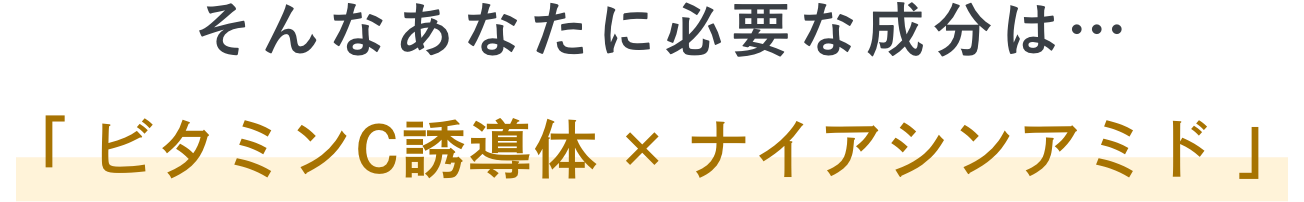 「 ビタミンC誘導体 × ナイアシンアミド 」